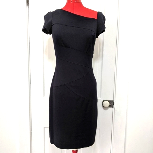 Asymmetrical Navy Slim Fitting Dress Size 2 - Picture 15 of 15